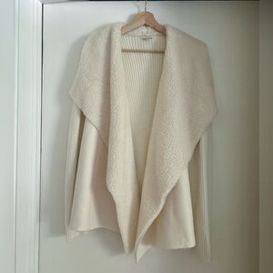 Women's Cream Open Front Sweater